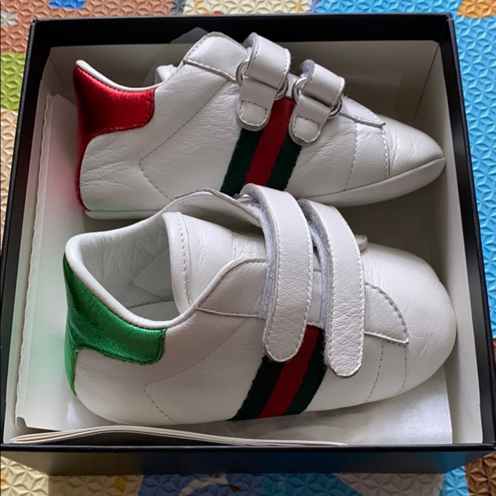 White Baby Gucci Shoes